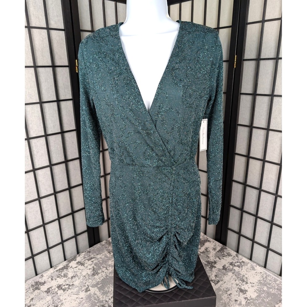 Premier Armour Floral Sparkled Ruched Short Cocktail Dress Sz 2 NWT Orig $89